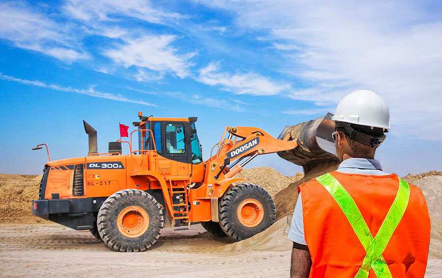 construction worker on site in the field